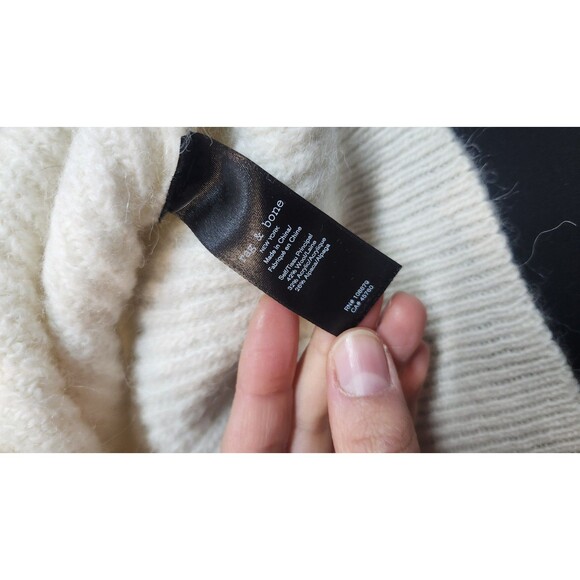 Rag & Bone Women's Large Madix Wool & Alpaca Blend Ivory Sweater Polo - Picture 3 of 5